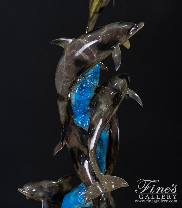 Bronze Statues  - Social School Of Dolphins - BS-1320
